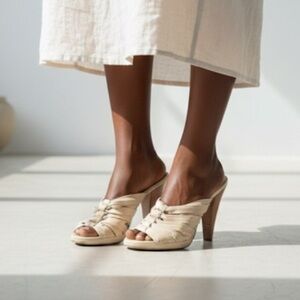 Giuseppe Zanotti cream tan platform sandals heels - size 40 (US 9)